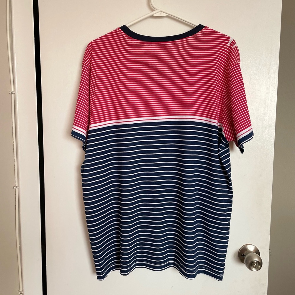 Navy Club V-Neck Striped T-Shirt - Size XL - Picture 4 of 12